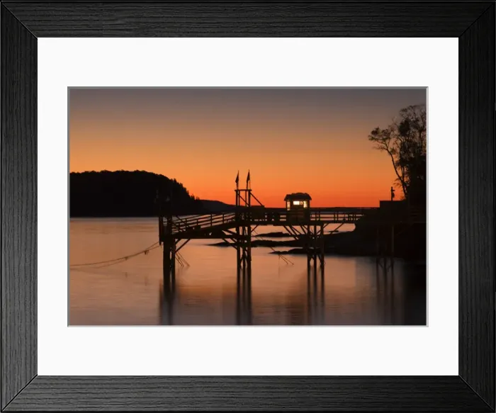 Framed Print : USA Maine Bar Harbor dock at twilight Framed Print : USA Maine Bar Harbor dock at twilight