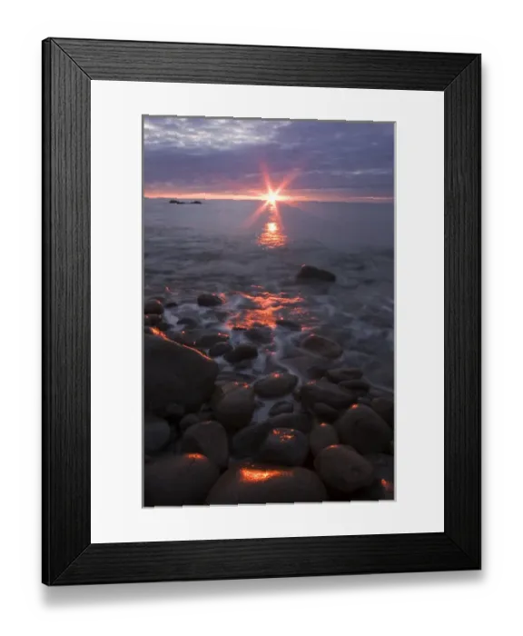 Framed Print : USA Maine Acadia NP sunrise from Pepple Beach Framed Print : USA Maine Acadia NP sunrise from Pepple Beach