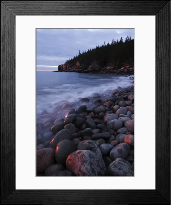 Framed Print : USA Maine Acadia NP sunrise at Pepple Beach Framed Print : USA Maine Acadia NP sunrise at Pepple Beach