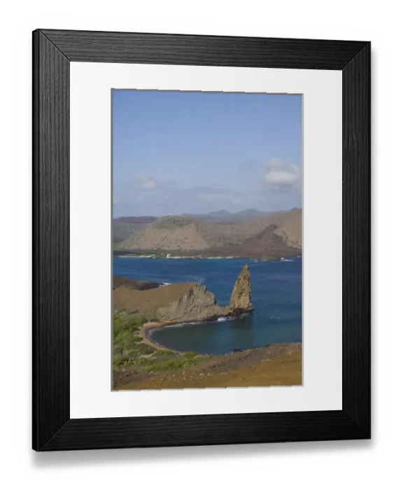 Framed Print : Ecuador, Galapagos, Bartolome, Sullivan Bay. Iconic landmark formation, Pinnacle Rock