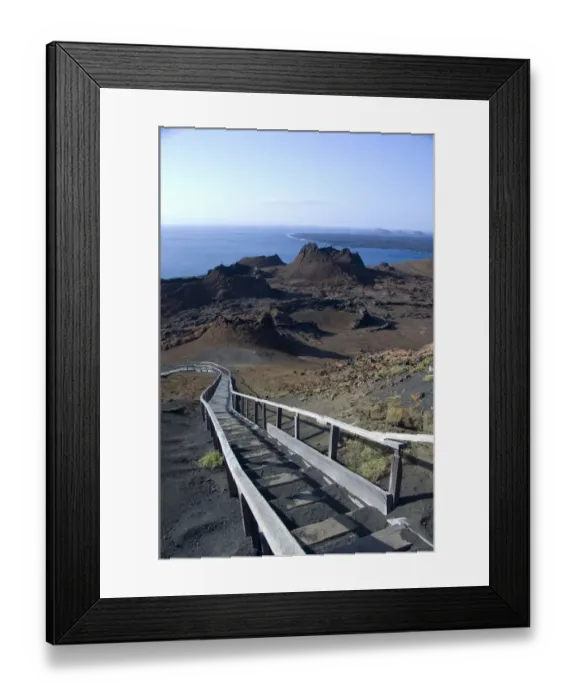 Framed Print : South America, Ecuador, Galapagos, Bartolome. Scenic overlook from walkway with 365 Framed Print : South America, Ecuador, Galapagos, Bartolome. Scenic overlook from walkway with 365