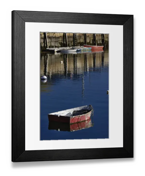 Framed Print : Boat in harbor, Cape Ann, Rockport, Massachusetts