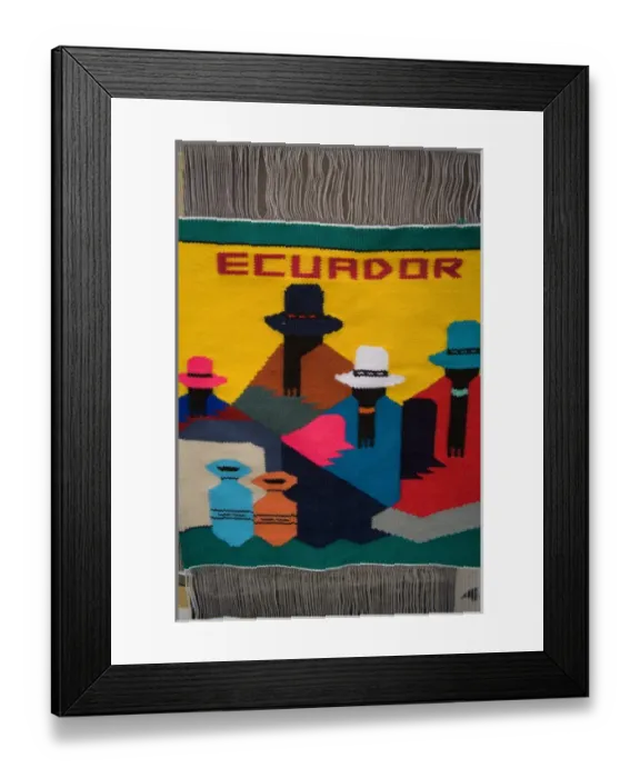Framed Print : South America, Ecuador, Saquisili, weaving on display at weekly food and crafts market Framed Print : South America, Ecuador, Saquisili, weaving on display at weekly food and crafts market