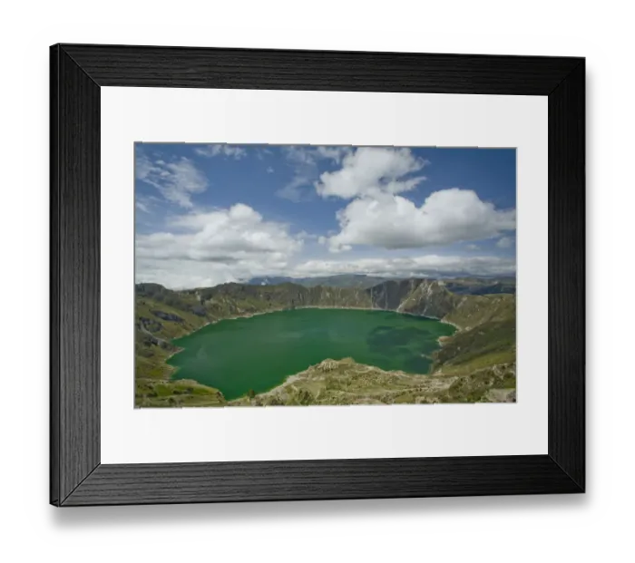 Framed Print : South America, Ecuador, Quilotoa, Lake Quilotoa, a volcanic crater filled by an emerald Framed Print : South America, Ecuador, Quilotoa, Lake Quilotoa, a volcanic crater filled by an emerald