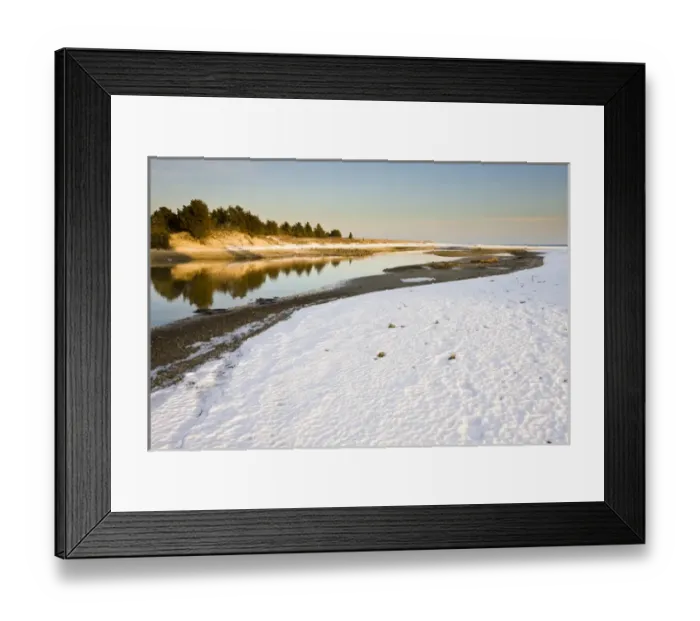 Framed Print : Winter on Cape Cod Bay at the Shifting Lots Preserve in Plymouth, Massachusetts