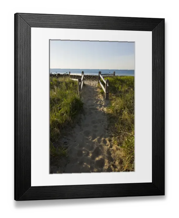 Framed Print : The path to the beach at the Center Hill Preserve in Plymouth, Massachusetts. Cape Framed Print : The path to the beach at the Center Hill Preserve in Plymouth, Massachusetts. Cape