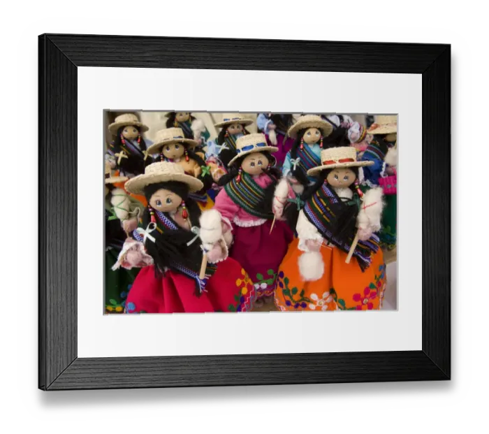 Framed Print : Dolls on display at market, Cuenca, Ecuador, South America Framed Print : Dolls on display at market, Cuenca, Ecuador, South America