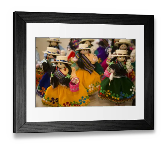 Framed Print : Dolls on display at market, Cuenca, Ecuador, South America Framed Print : Dolls on display at market, Cuenca, Ecuador, South America