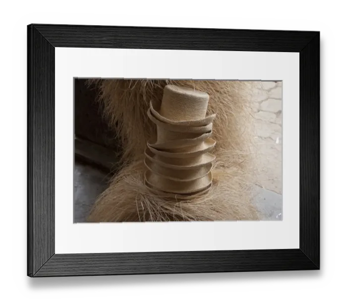 Framed Print : South America, Ecuador, region Cuenca, handmade straw hat production, detail
