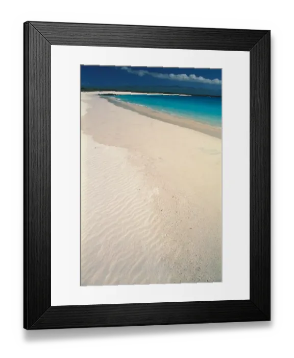 Framed Print : South America, Ecuador, Galapagos, San Cristobal Island, White Sand Beach