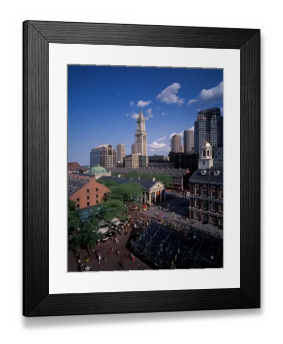Framed Print : North America, USA, Massachusetts, Boston overview of Quincy Market and Fanueil Hall Framed Print : North America, USA, Massachusetts, Boston overview of Quincy Market and Fanueil Hall