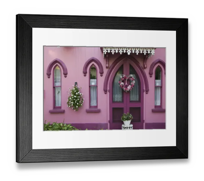 Framed Print : USA-MASSACHUSETTS-Marthas Vineyard: Oak Bluffs- Camp Meeting Grounds  / 