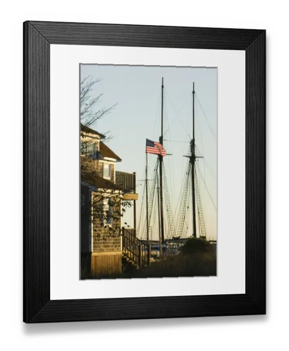 Framed Print : USA-MASSACHUSETTS-Marthas Vineyard: Vineyard Haven- Vineyard Haven Harbor