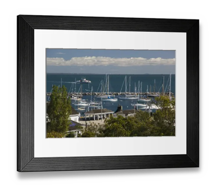 Framed Print : USA-MASSACHUSETTS-Marthas Vineyard: Vineyard Haven- Vineyard Haven Harbor