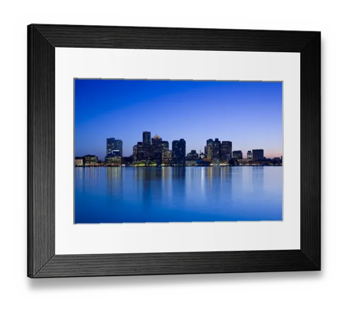 Framed Print : USA, Massachusetts, Boston. Financial District from East Boston, dusk Framed Print : USA, Massachusetts, Boston. Financial District from East Boston, dusk