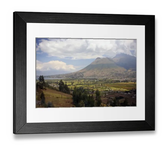 Framed Print : Americas, South America, Ecuador, Quito. Scenic volcanoes and verdant valleys surround Framed Print : Americas, South America, Ecuador, Quito. Scenic volcanoes and verdant valleys surround
