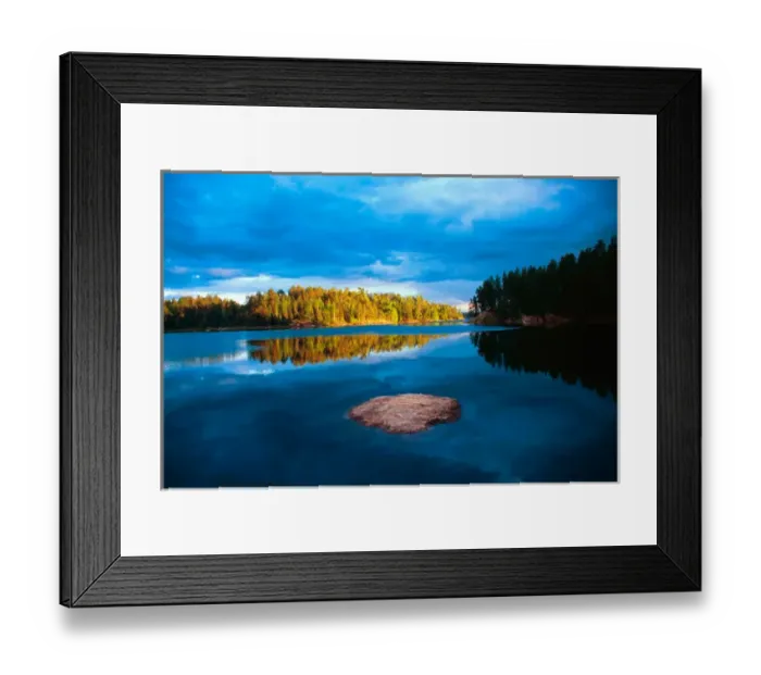Framed Print : Early Evening reflections in the boundry waters of Minnesota-Ontario Framed Print : Early Evening reflections in the boundry waters of Minnesota-Ontario