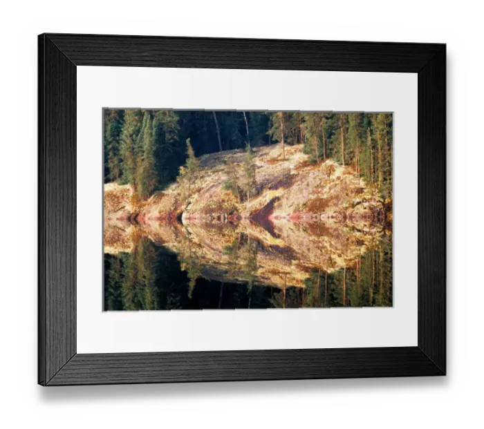 Framed Print : Abstract reflection of rocky outcrop in the Ontario-Minnesota canoe country Framed Print : Abstract reflection of rocky outcrop in the Ontario-Minnesota canoe country