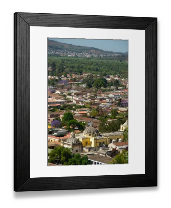 Framed Print : Central America, Guatemala, Antigua. Overview from Cross Hill. UNESCO World Heritage Site