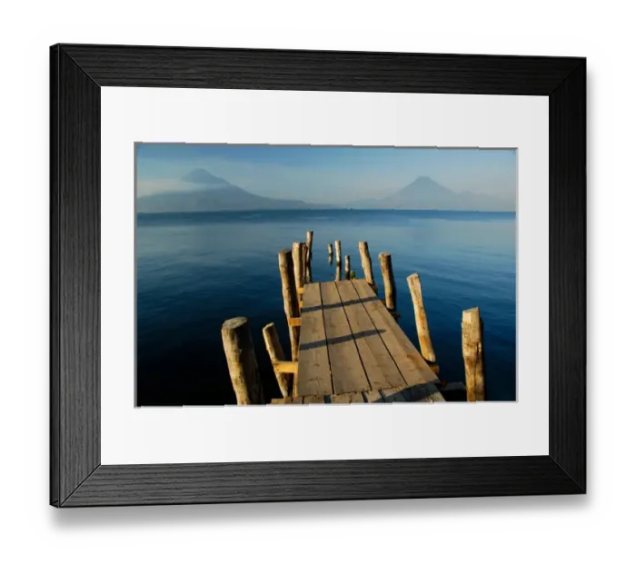 Framed Print : Central America, Guatemala, Western Highlands, Lake Atitlan, Panajachel. Early morning