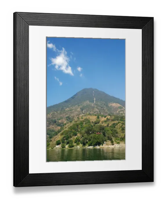 Framed Print : Central America, Guatemala, Western Highlands, Lake Atitlan. San Pedro volcano, one Framed Print : Central America, Guatemala, Western Highlands, Lake Atitlan. San Pedro volcano, one