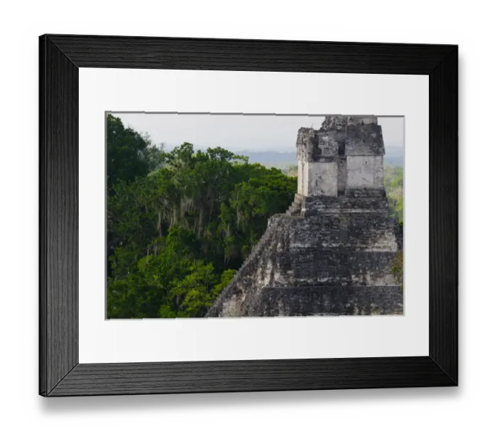 Framed Print : Guatemala, Tikal, Temple 1 seen from temple 5 Framed Print : Guatemala, Tikal, Temple 1 seen from temple 5