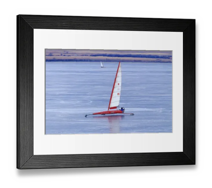 Framed Print : Ice sailing on Canyon Ferry Lake near Townsend Montana Framed Print : Ice sailing on Canyon Ferry Lake near Townsend Montana