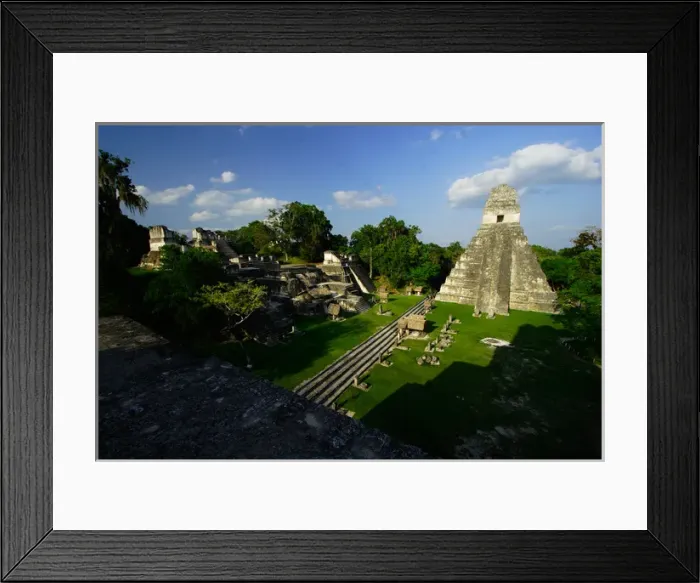 Framed Print : Guatemala, Tikal, main plaza as seen from temple 2 Framed Print : Guatemala, Tikal, main plaza as seen from temple 2