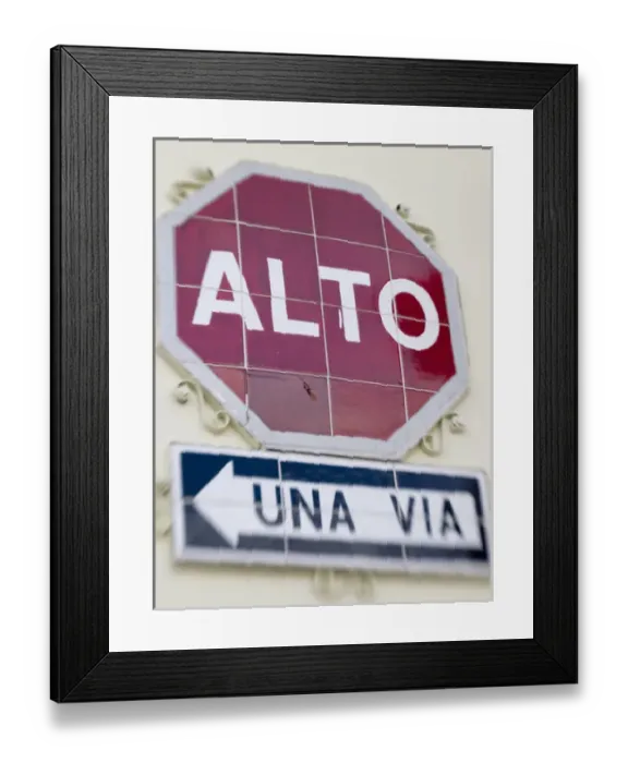 Framed Print : Antigua, Guatemala. Stop sign Framed Print : Antigua, Guatemala. Stop sign