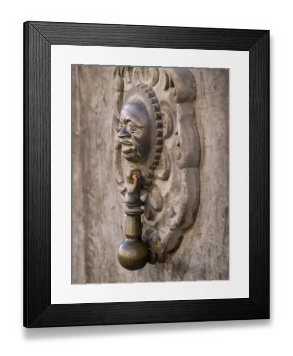 Framed Print : Antigua, Guatemala: Door knocker close up Framed Print : Antigua, Guatemala: Door knocker close up