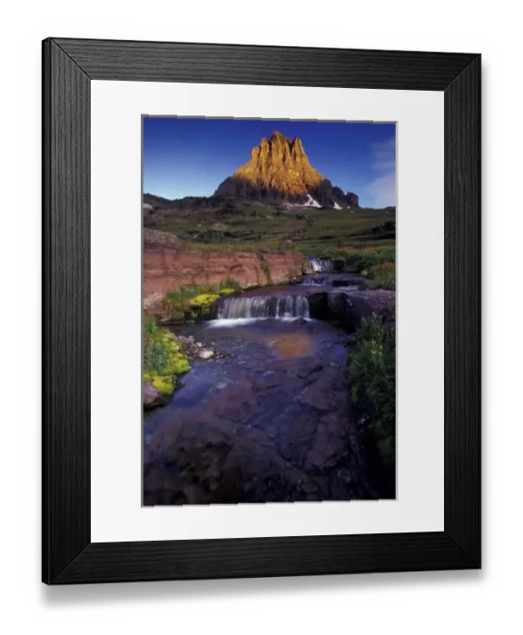 Framed Print : NA, USA, Montana, Glacier NP Mt. Reynolds and stream