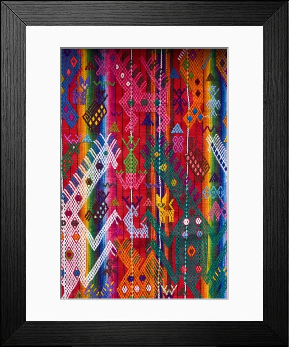 Framed Print : Central America, Guatemala, Chichicastenango. Closeup of embroidered weaving Framed Print : Central America, Guatemala, Chichicastenango. Closeup of embroidered weaving