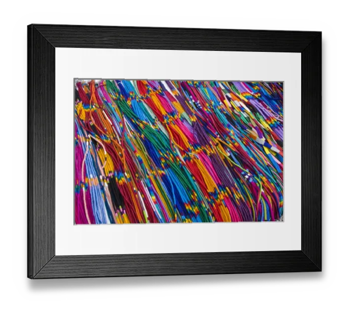 Framed Print : Central America, Guatemala, Chichicastenango. Woven eyeglass straps for sale Framed Print : Central America, Guatemala, Chichicastenango. Woven eyeglass straps for sale