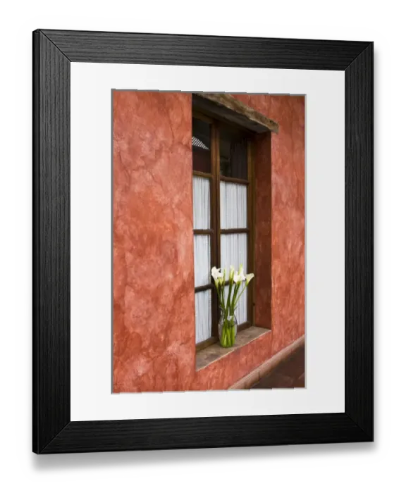 Framed Print : Central America, Guatemala, Antigua. Calla Lilies in vase on window ledge of hotel Framed Print : Central America, Guatemala, Antigua. Calla Lilies in vase on window ledge of hotel