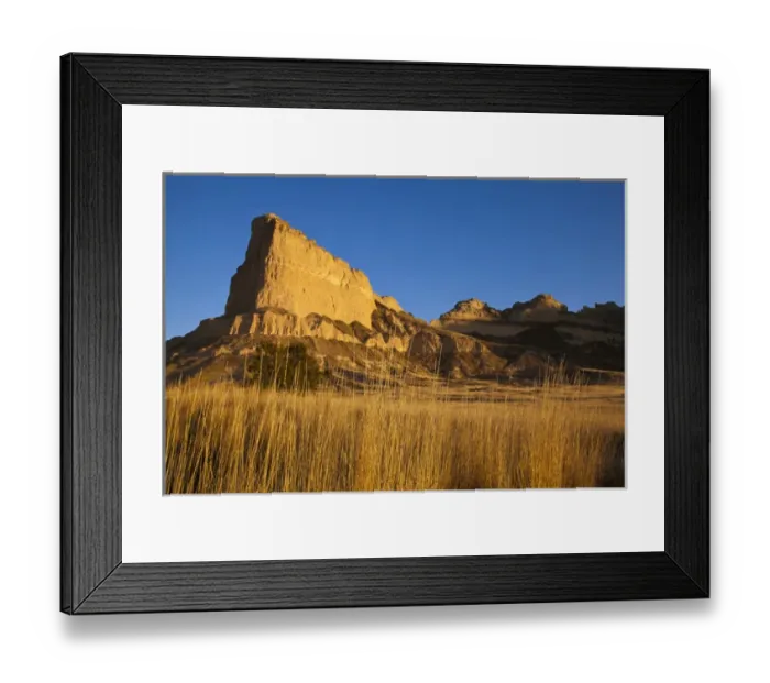 Framed Print : Morning light greets Eagle Rock at ScottsBluff National Monument, Nebraska, USA Framed Print : Morning light greets Eagle Rock at ScottsBluff National Monument, Nebraska, USA