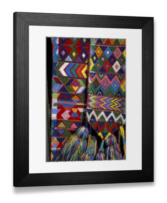 Framed Print : CA, Guatemala. Handloomed