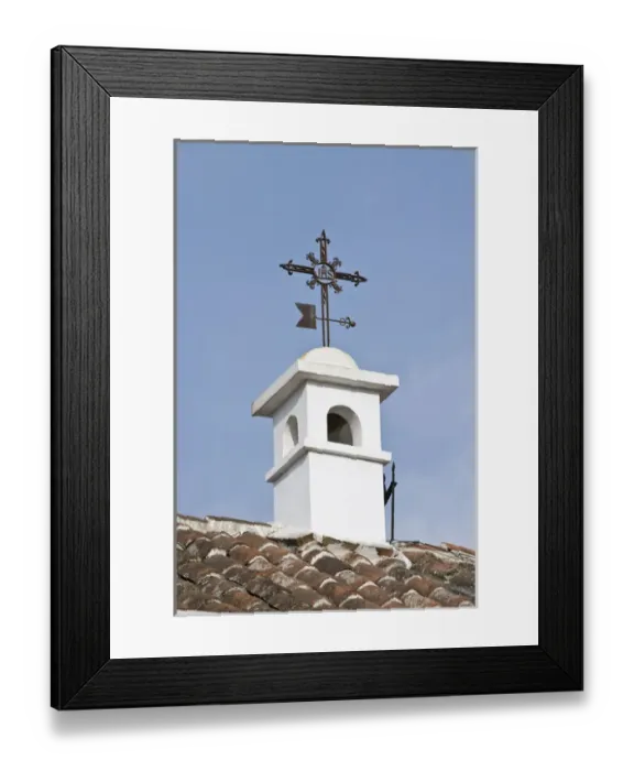 Framed Print : Latin America, Guatemala, Antigua, Cross on Chimney of Colonial House Framed Print : Latin America, Guatemala, Antigua, Cross on Chimney of Colonial House