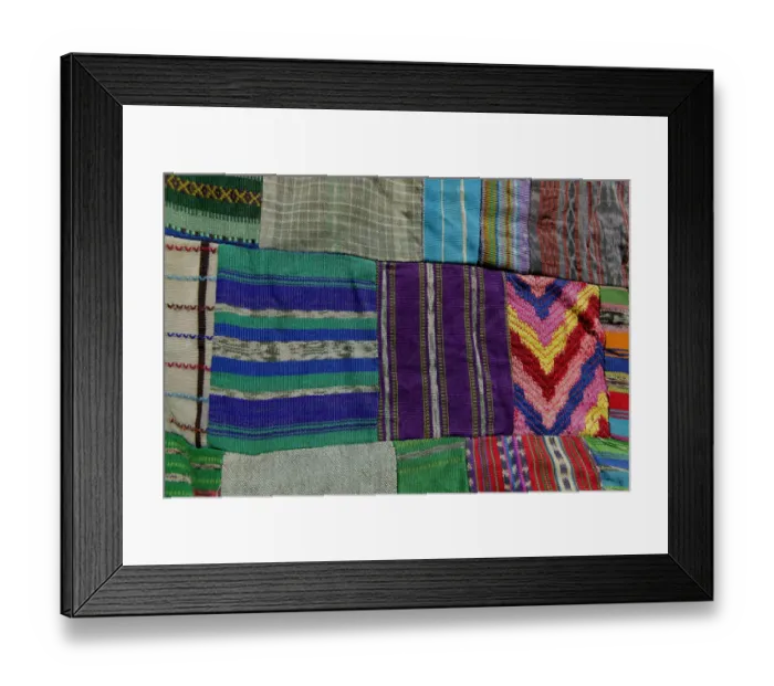 Framed Print : Central America, Guatemala, Typical Guatemalan textile - fabric scraps of various colors Framed Print : Central America, Guatemala, Typical Guatemalan textile - fabric scraps of various colors