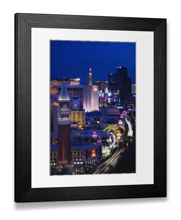 Framed Print : USA, Nevada, Las Vegas, The Strip, Las Vegas Boulevard, high vantage view, dusk Framed Print : USA, Nevada, Las Vegas, The Strip, Las Vegas Boulevard, high vantage view, dusk