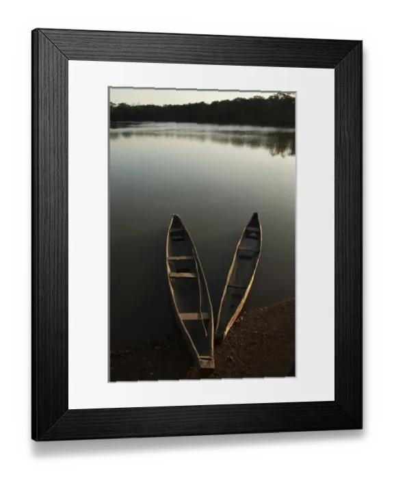 Framed Print : Dugout Canoe Yupukari Amerindian Village Rupununi GUYANA South America