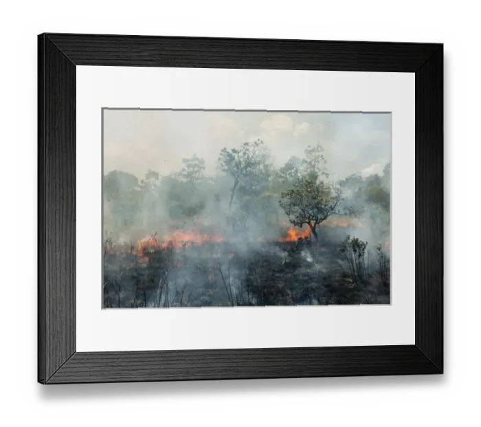 Framed Print : Savannah Fire Rupununi GUYANA South America Framed Print : Savannah Fire Rupununi GUYANA South America