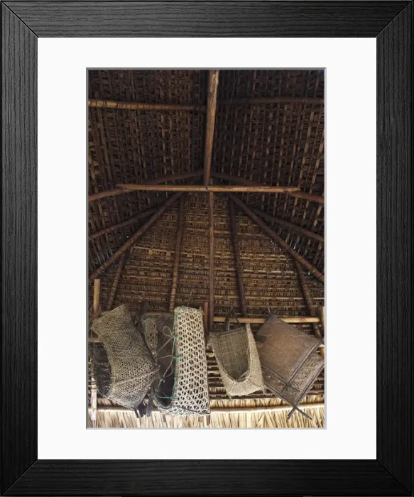 Framed Print : Traditional Baskets in House Apoteri Rupununi GUYANA South America Framed Print : Traditional Baskets in House Apoteri Rupununi GUYANA South America
