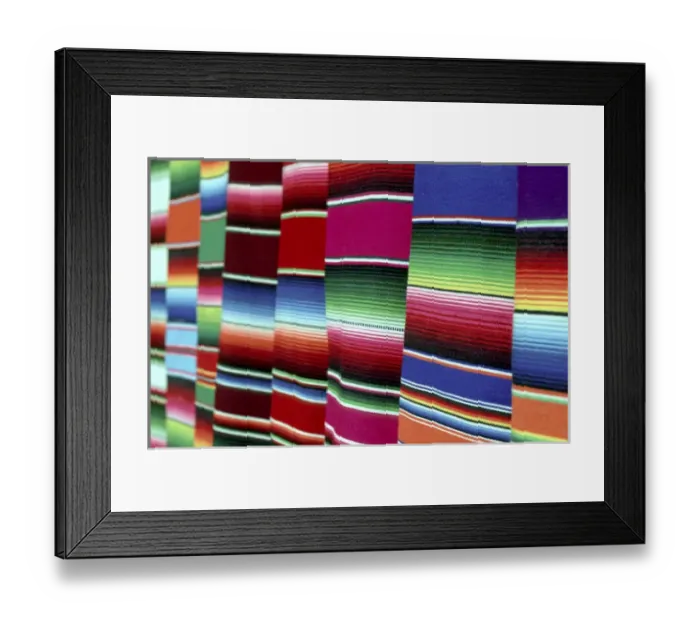 Framed Print : Mexico, Oaxaca. Colored blankets for sale Framed Print : Mexico, Oaxaca. Colored blankets for sale