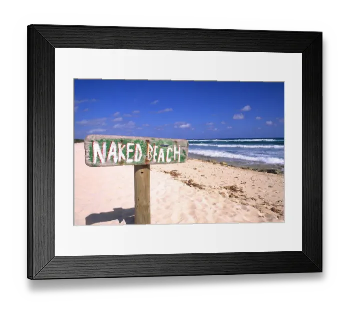 Framed Print : Abstract of naked beach sign in Cozumel Mexico Framed Print : Abstract of naked beach sign in Cozumel Mexico