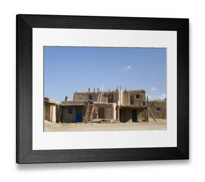 Framed Print : NM, New Mexico, Taos Pueblo, inhabited for 1000 years, Adobe homes Framed Print : NM, New Mexico, Taos Pueblo, inhabited for 1000 years, Adobe homes
