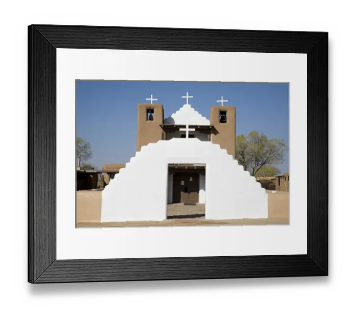 Framed Print : NM, New Mexico, Taos Pueblo, inhabited for 1000 years, San Geronimo Church ( St. Jerome)
