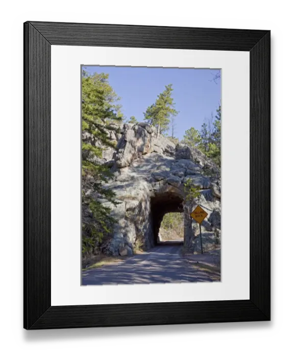 Framed Print : SD, Custer State Park, Needles Highway, narrow tunnel, Tunnel 6 Framed Print : SD, Custer State Park, Needles Highway, narrow tunnel, Tunnel 6