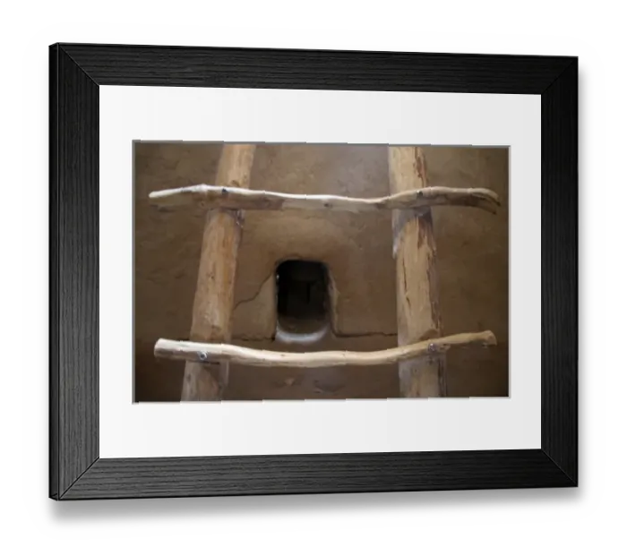 Framed Print : USA, New Mexico, Bandelier National Monument. Prehistoric Anasazi cliff dwelling