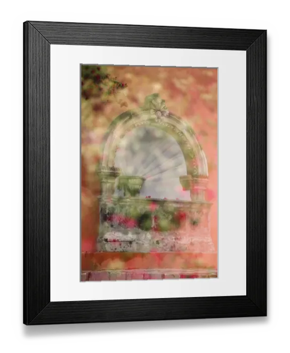 Framed Print : Mexico, San Miguel de Allende, Fountain and Bougainvillea. Credit as: Nancy Rotenberg