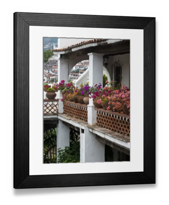 Framed Print : South America, Mexico, Taxco. Close-up of a home with other houses on hillside. Credit as